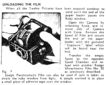 Camera unloading the film