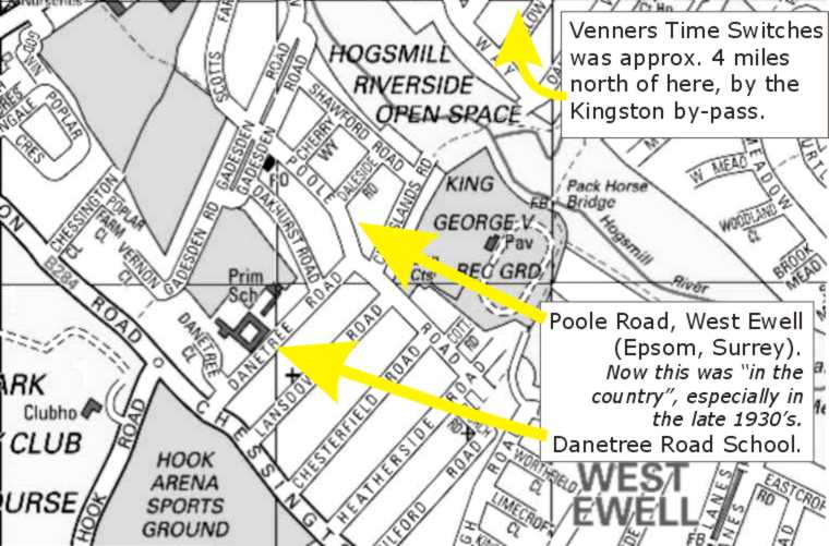 Map of Epsom, Surrey