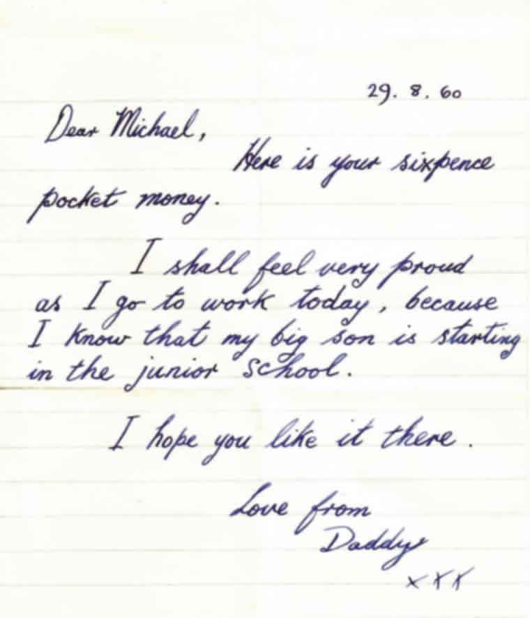 Pocket money letter